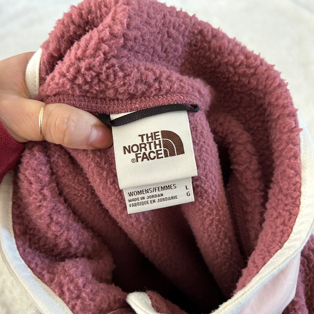 North Face Women Deep Pile Fleece Full Zip Pink L Gorpcore Hiking Casual Outdoor - Picture 6 of 6